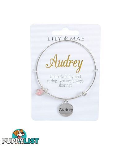 Personalised Bangle with Silver Charm â Audrey