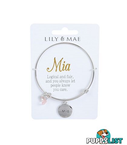 Personalised Bangle with Silver Charm â Mia