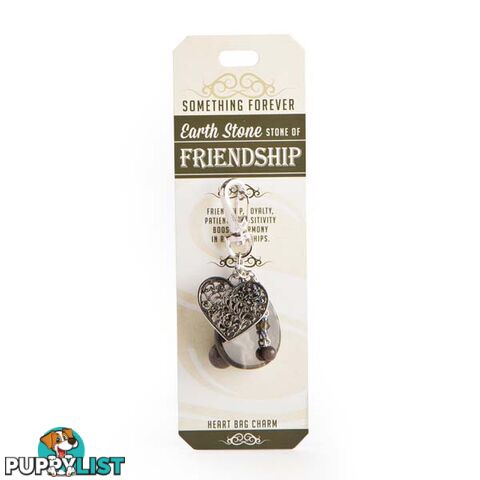 Something Forever â Earth Stone Heart Bag Charm â Stone of Friendship