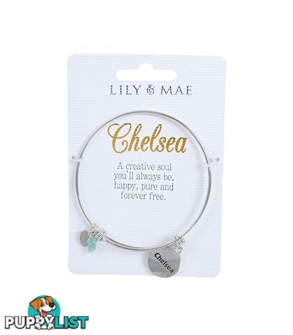 Personalised Bangle with Silver Charm â Chelsea