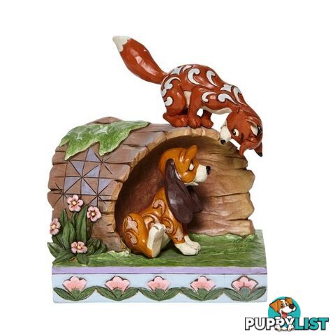 Disney Traditions - 14.6cm/5.75" Fox and Hound on Log - Disney Traditions - 0028399282517