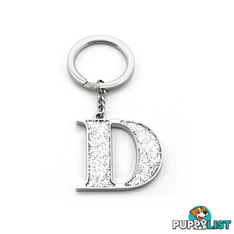 Whitehill Silver Glitter Initial Keyring D