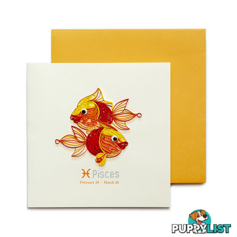 Quilling Handcrafted Card - Pisces Zodiac - Quilling Paradise