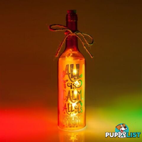 Christmas themed Wishlight Bottle - All is Calm