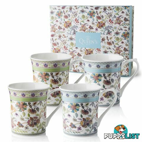 Queens Mug - 2AT Antique Floral 200ml/7oz Royale Mugs (S/4) - Queens - 5011109334762