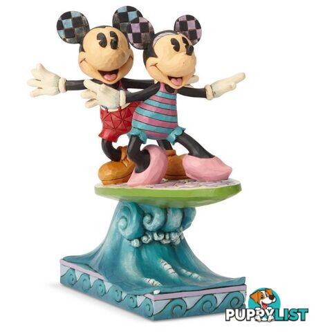 Jim Shore Disney Traditions - Minnie & Mickey on Surfboard - Surf's Up! - Disney Traditions - 0045544973397