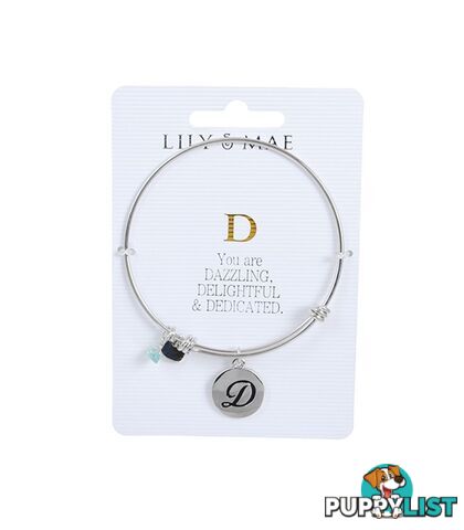 Personalised Bangle with Silver Charm â D