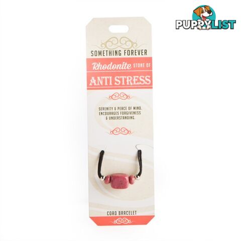 Something Forever - Rhodonite Cord Bracelet - Stone of Anti Stress