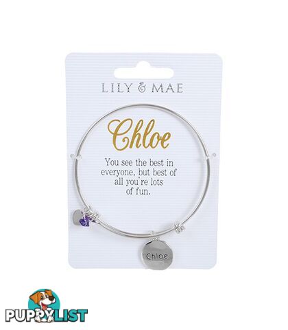 Personalised Bangle with Silver Charm â Chloe