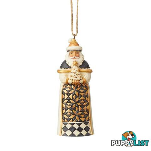 Jim Shore Heartwood Creek Black and Gold Santa Hanging Ornament - Heartwood Creek - 028399134496