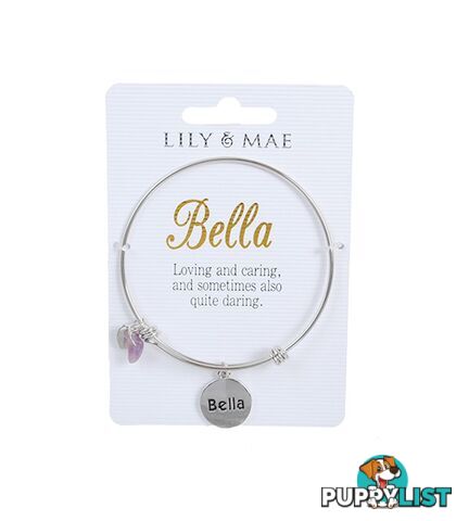 Personalised Bangle with Silver Charm â Bella