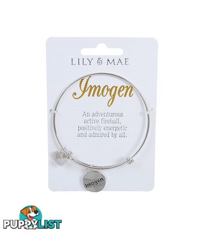 Personalised Bangle with Silver Charm â Imogen