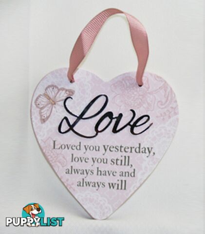 Reflective Words â Love Sentiment Heart Hanger