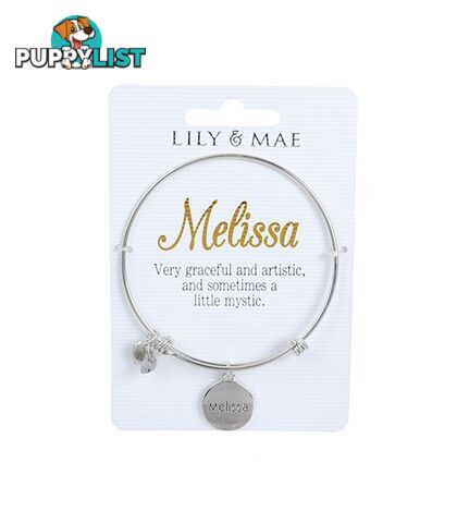 Personalised Bangle with Silver Charm â Melissa