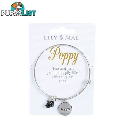 Personalised Bangle with Charm - Poppy