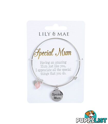 Personalised Bangle with Silver Charm â Special Mum