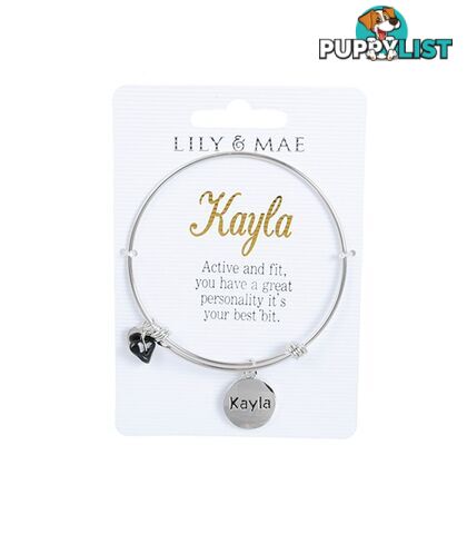 Personalised Bangle with Silver Charm â Kayla