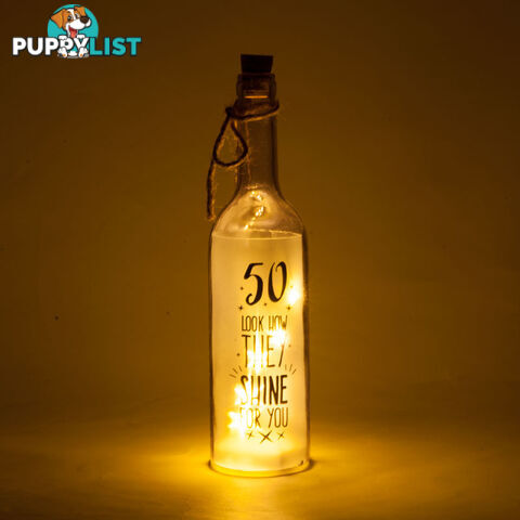 50th Birthday Wishlight Bottle - 50 Look How They Shine for You