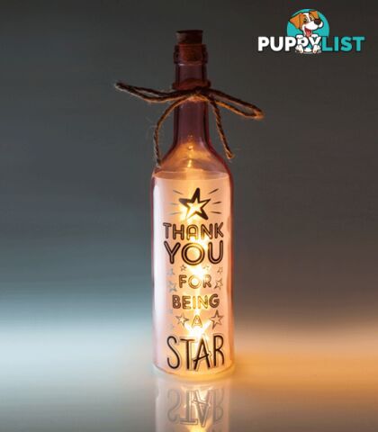 Thank You Wishlight Bottle - Thank You for Being a Star