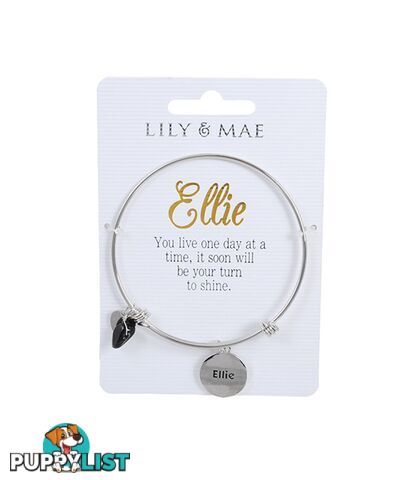 Personalised Bangle with Silver Charm â Ellie