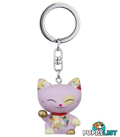 Mani The Lucky Cat Keychain â Light Orchid