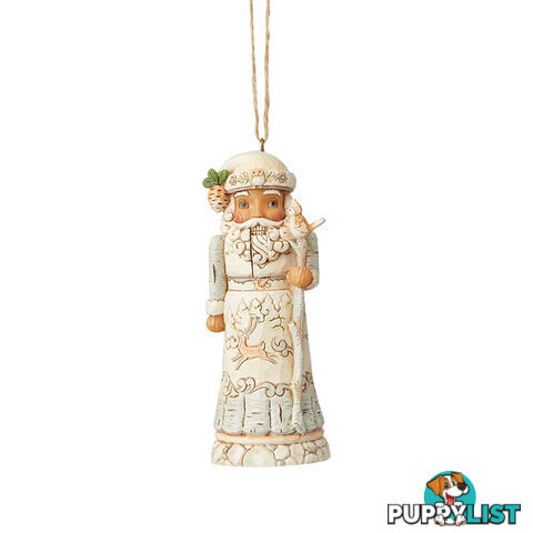 Heartwood Creek White Woodland - Santa Nutcracker Hanging Ornament - 028399134236