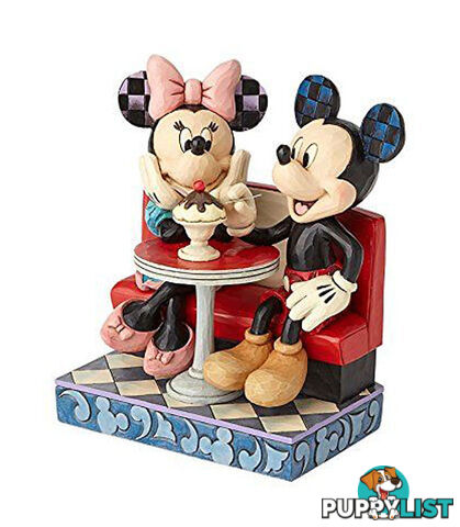 Jim Shore Disney Traditions - Mickey and Minnie Mouse In Soda Shop - Love Comes In Many Flavors - Disney Traditions - 0045544940061