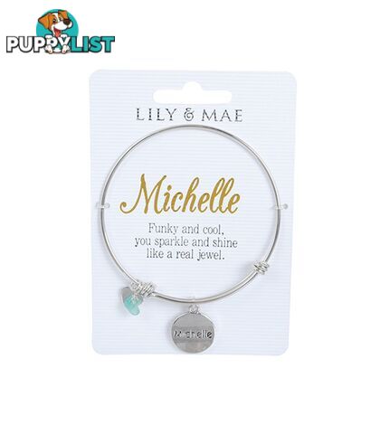 Personalised Bangle with Silver Charm â Michelle