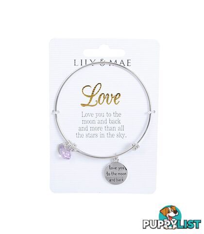 Personalised Bangle with Silver Charm â Love