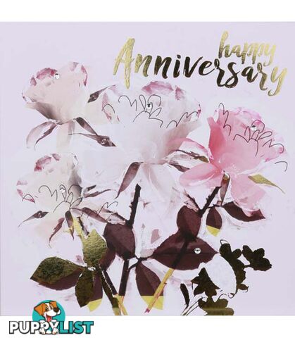 Anniversary Card â Happy Anniversary - Botanicals Greeting Card with Gems