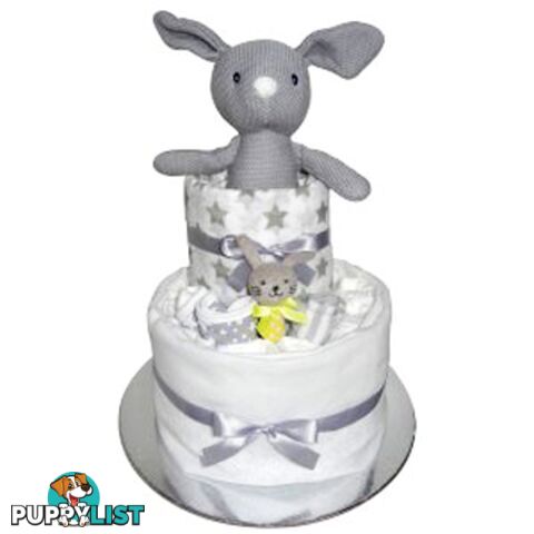 ES Kids - Grey Bunny Nappy Cake Gift Set