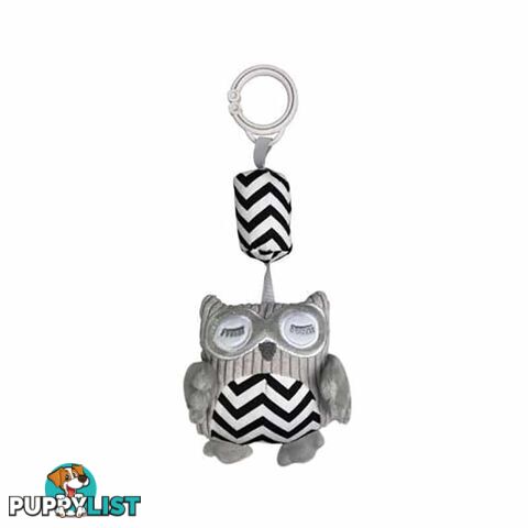 ES Kids - Owl Chime Toy - Black Zigzag