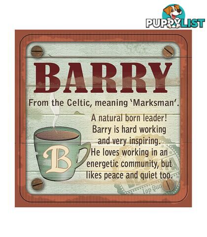 Personalised Cuppa Coasters - Barry