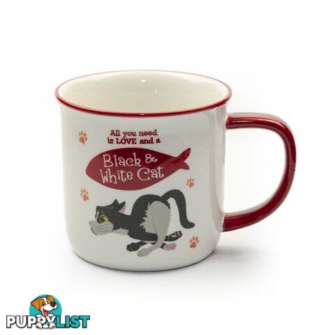 Wags & Whiskers Mugs - Black & White Cat - History & Heraldry - 886767160245