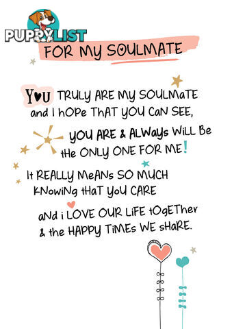 For My Soulmate Inspired Words Greeting Card