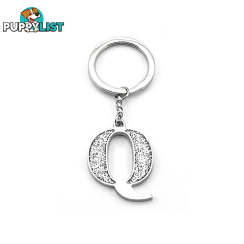 Whitehill Silver Glitter Initial Keyring Q