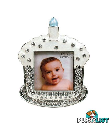 Dakota â Silver Plated First Birthday Cupcake Photo Frame Cream