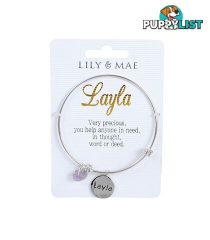 Personalised Bangle with Silver Charm â Layla