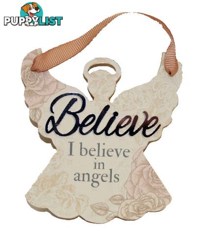 Reflective Words â Believe Sentiment Angel Hanger