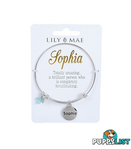 Personalised Bangle with Charm â Sophia