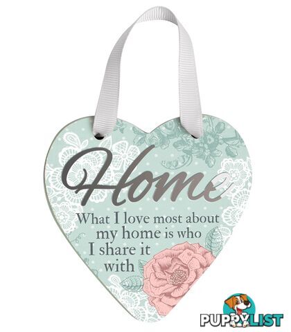 Reflective Words â Home Sentiment Heart Hanger