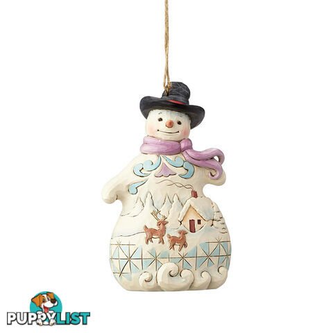 Heartwood Creek - Snowman With Scene Hanging Ornament - 045544970808