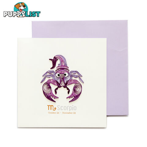 Quilling Handcrafted Card - Scorpio Zodiac - Quilling Paradise