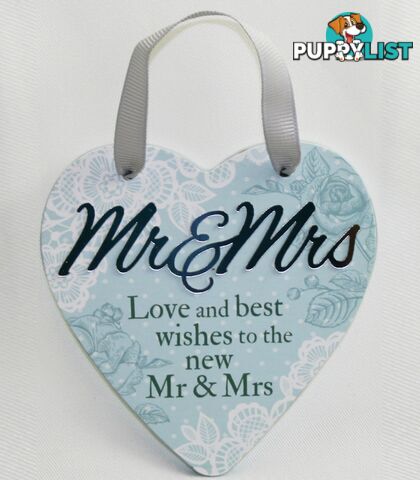 Reflective Words â Mr and Mrs Sentiment Heart Hanger