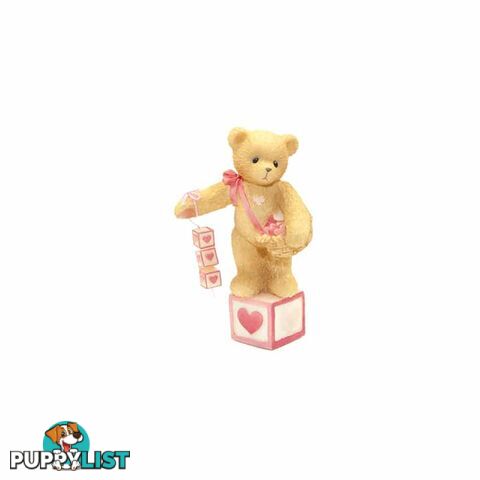 Cherished Teddies - Bear With Heart Dangling Blocks Figurine