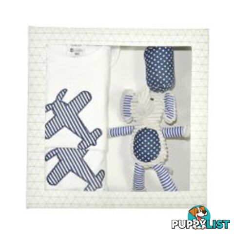 ES Kids - 3Pcs Blue Dots Elephant Baby Gift Set