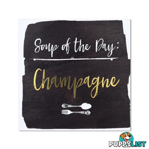 Classic Piano Female Birthday Card - "Soup of the day: Champagne"