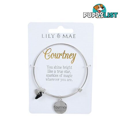 Personalised Bangle with Silver Charm â Courtney