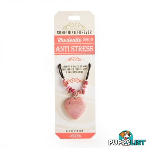 Something Forever â Rhodonite Heart Pendant â Stone of Anti Stress