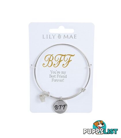 Personalised Bangle with Silver Charm â BFF